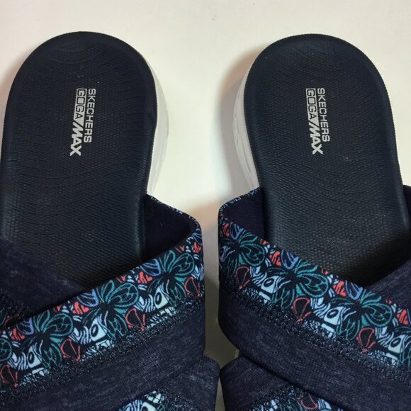 Skechers Womens Size 9 Goga Max Gen 5 Slip On Tropical Sandals Slides - Picture 7 of 9